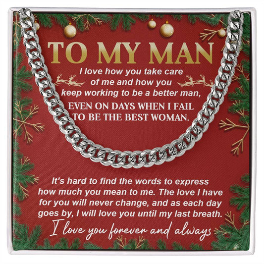 To My Man Cuban Link Chain – A Christmas Gift of Everlasting Love