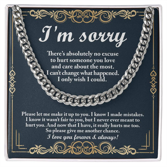 Heartfelt Apology: Wish I Could Cuban Necklace