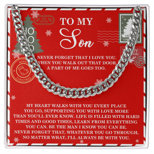 To My Son Cuban Link Chain – A Gift of Love and Guidance This Christmas