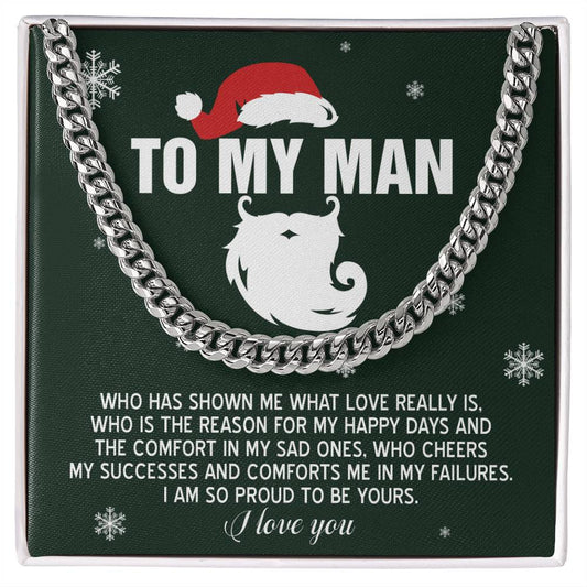 To My Man Cuban Link Chain – A Christmas Gift of Everlasting Love