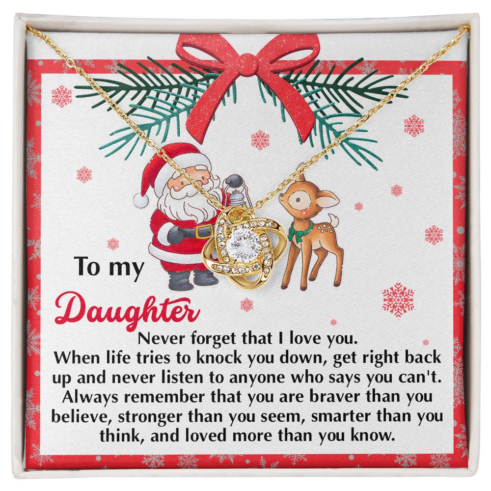 Daughter Love Knot Necklace – A Heartfelt Christmas Gift of Love and Encouragement