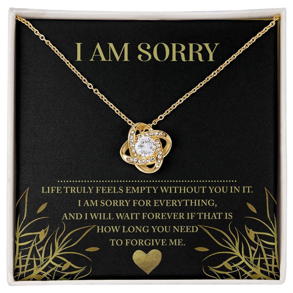 I Am Sorry - Love Knot Necklace & Apology Card