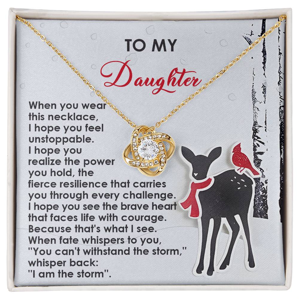 Daughter Love Knot Necklace – A Symbol of Strength and Courage