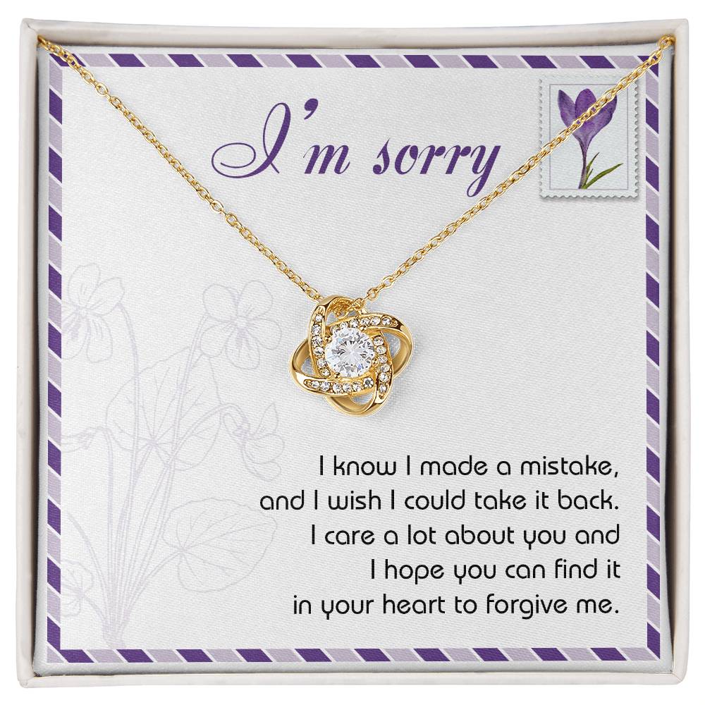 Sincere Apology: Take It Back Love Knot Necklace