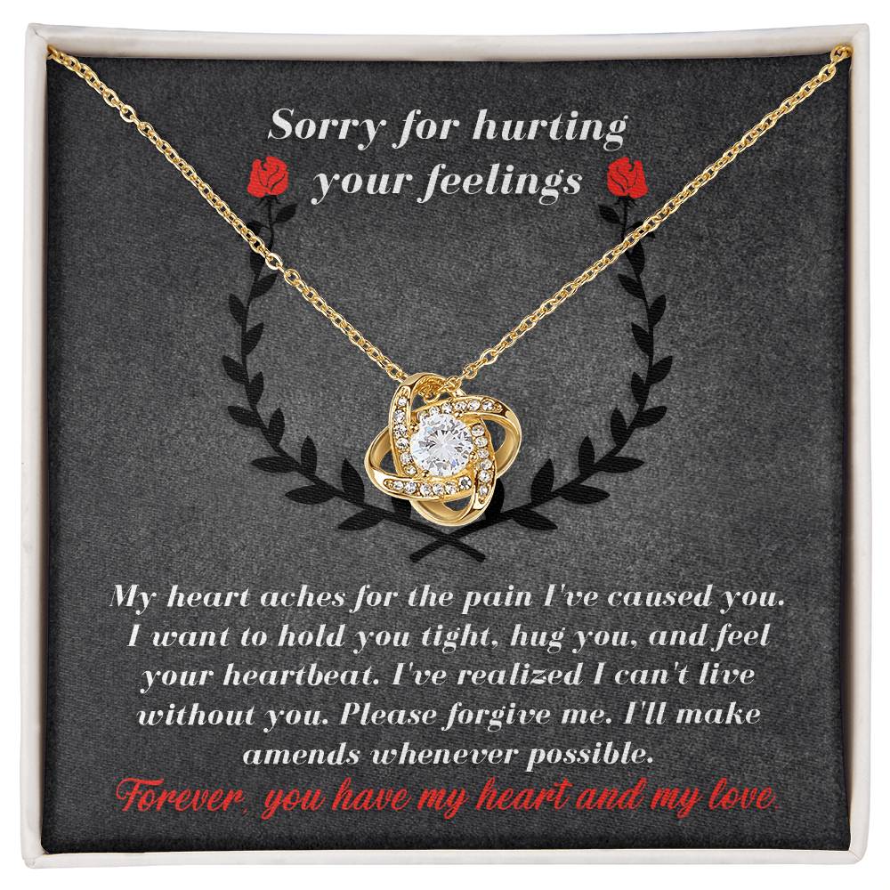 Sorry for Hurting Your Feelings - Love Knot Necklace & Apology Card