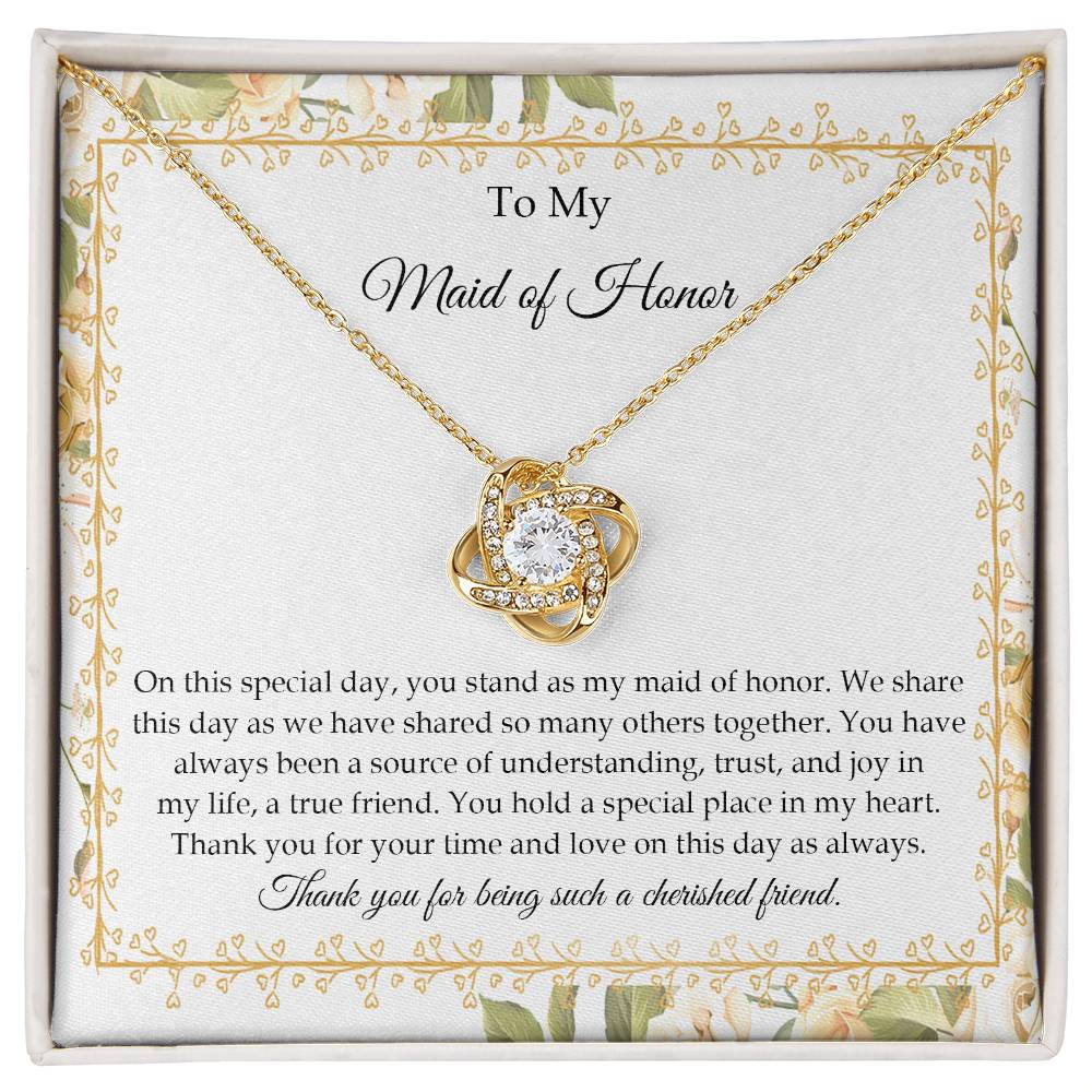 To My Maid of Honor - Love Knot Necklace