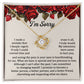 Too Precious to Lose: Apology  Love Knot Necklace