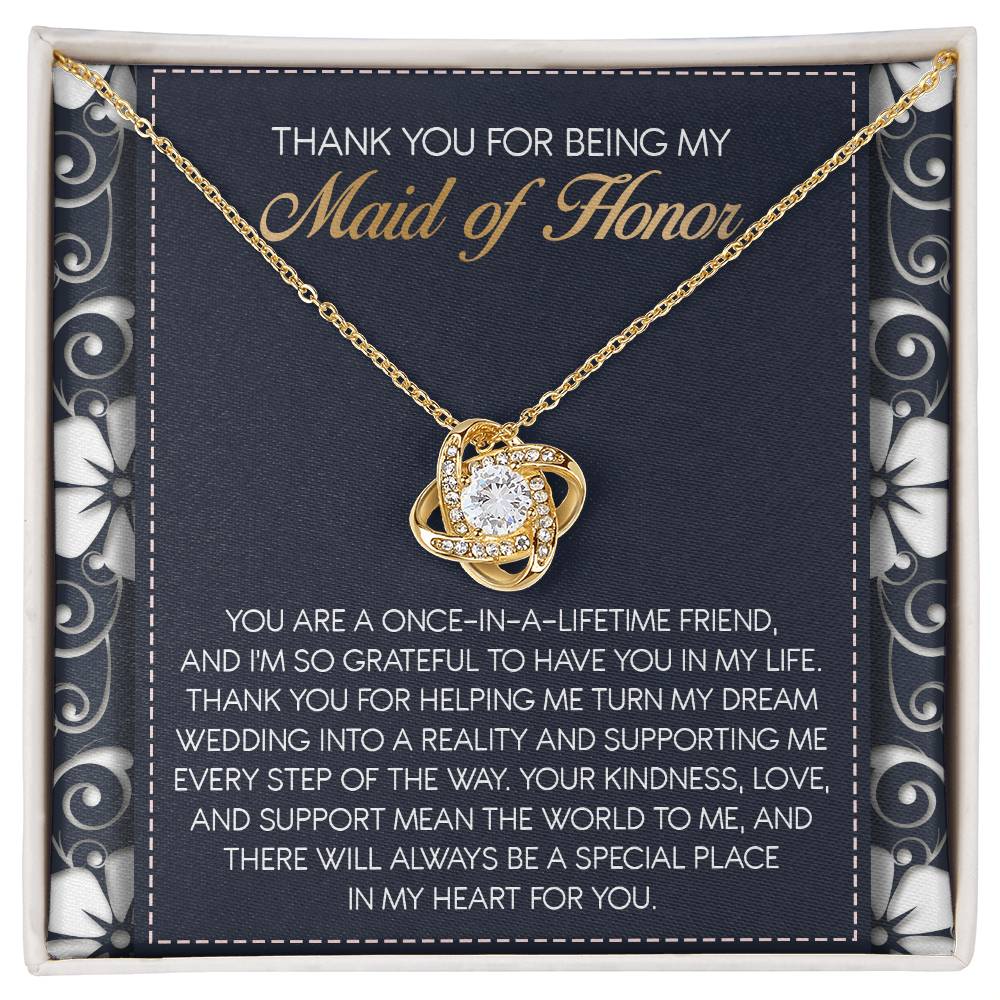 To My Maid of Honor - Love Knot Necklace