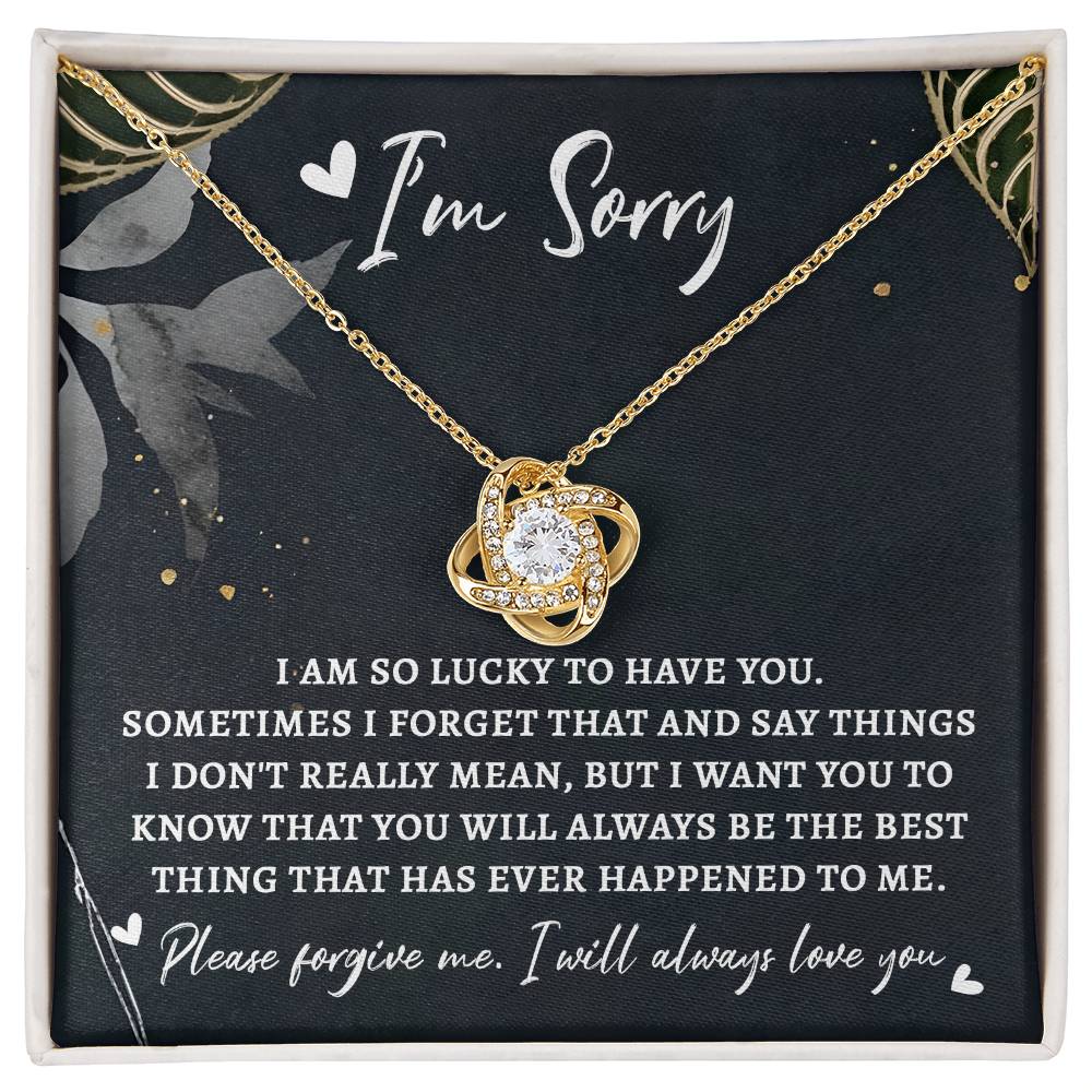 I'm Sorry - Love Knot Necklace & Apology Card