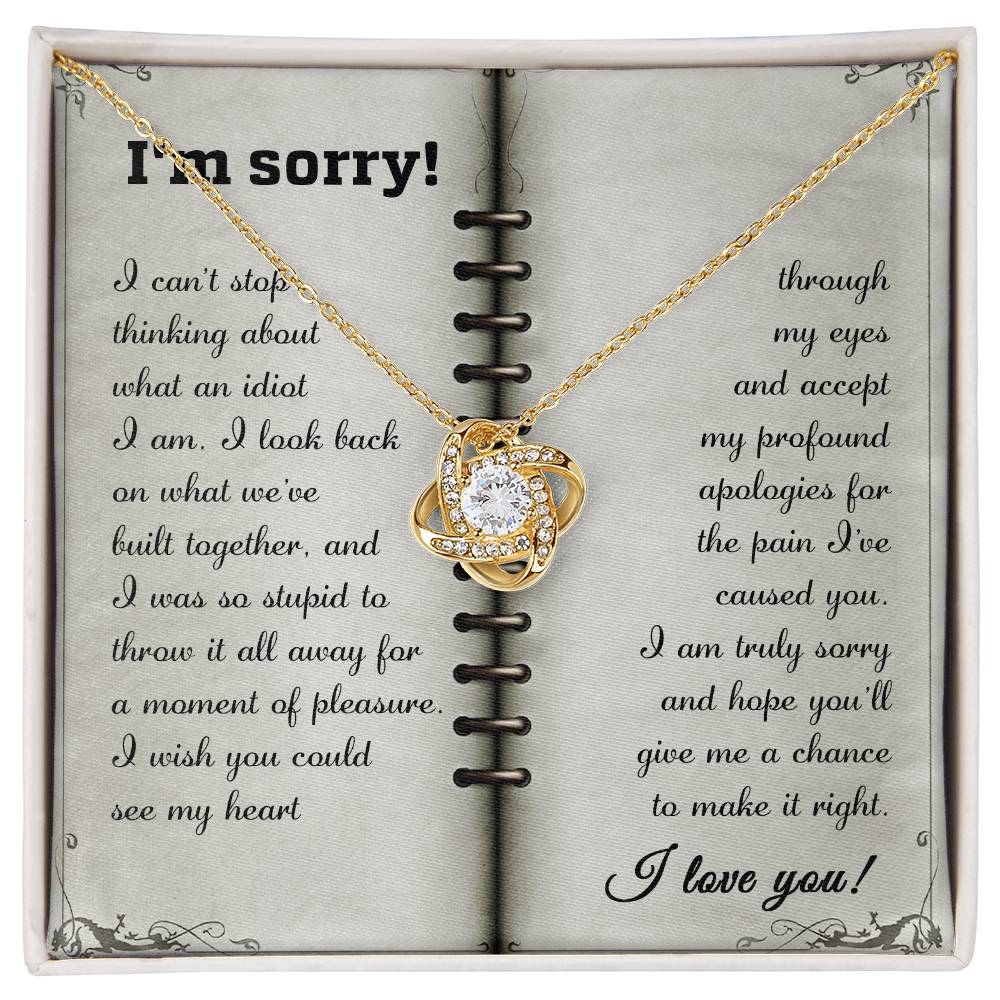 I'm Sorry - Love Knot Necklace & Apology Card