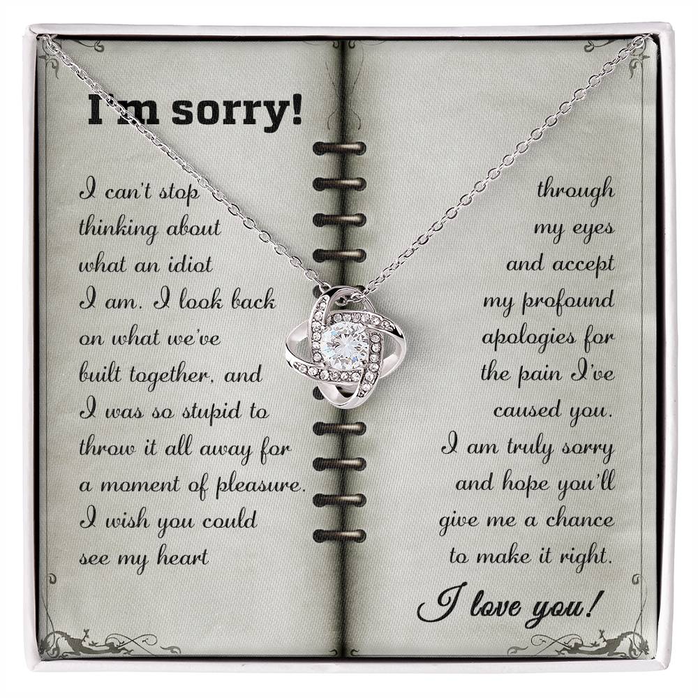 I'm Sorry - Love Knot Necklace & Apology Card