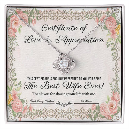 Certificate of Love & Appreciation - The Best Wife Ever