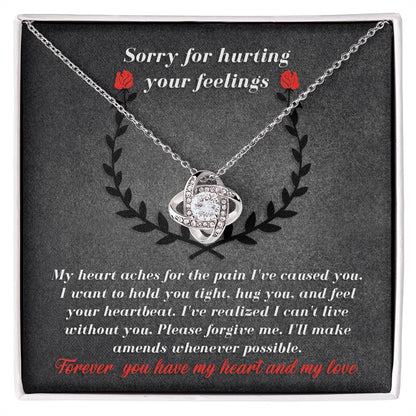 Sorry for Hurting Your Feelings - Love Knot Necklace & Apology Card