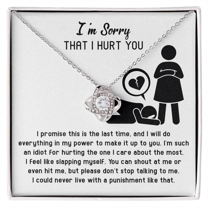 I'm Sorry That I Hurt You - Love Knot Necklace & Apology Card