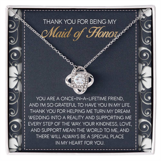 To My Maid of Honor - Love Knot Necklace