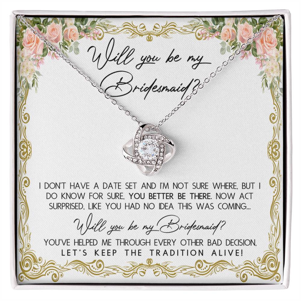 Will You Be My Bridesmaid? Love Knot Necklace