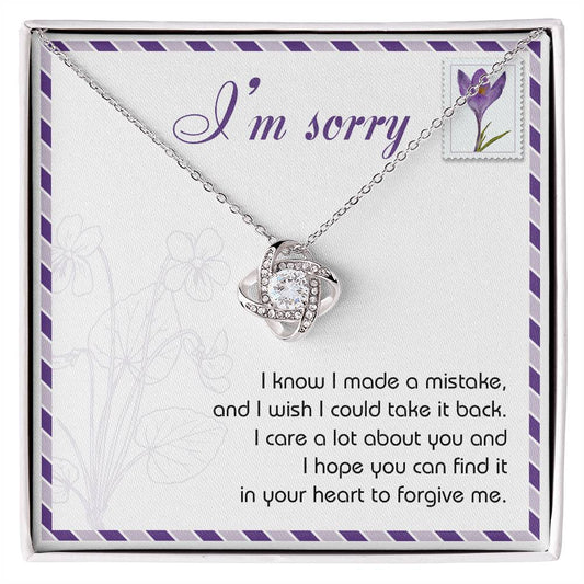 Sincere Apology: Take It Back Love Knot Necklace