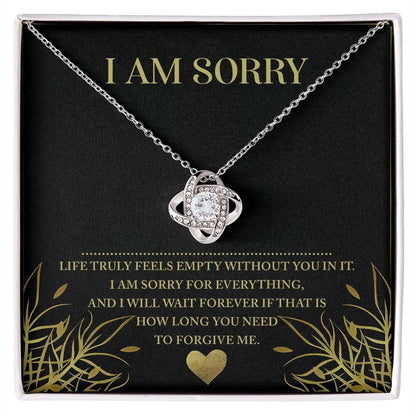 I Am Sorry - Love Knot Necklace & Apology Card