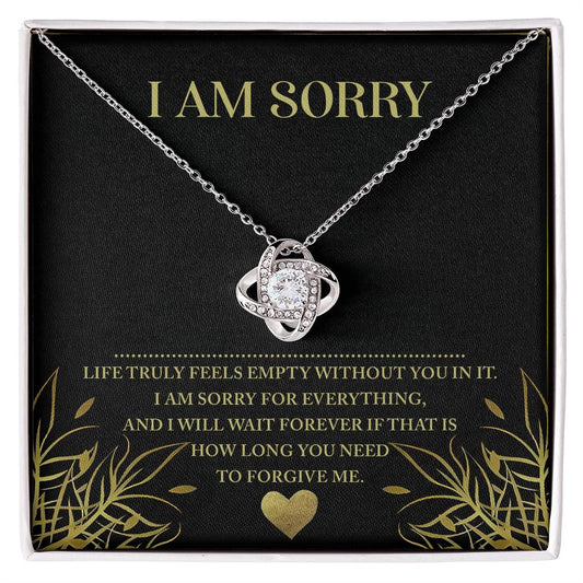 I Am Sorry - Love Knot Necklace & Apology Card