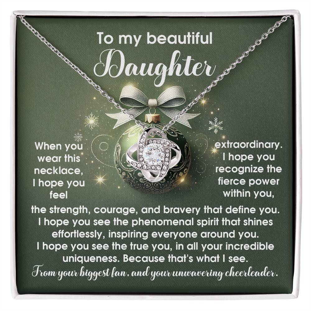 Daughter Love Knot Necklace – A Symbol of Strength and Unique Brilliance