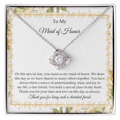 To My Maid of Honor - Love Knot Necklace