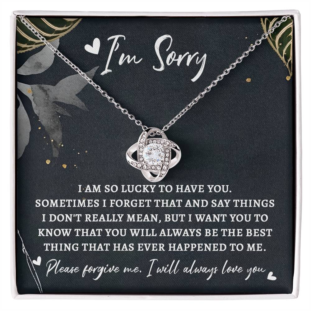 I'm Sorry - Love Knot Necklace & Apology Card