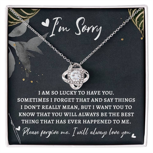 I'm Sorry - Love Knot Necklace & Apology Card