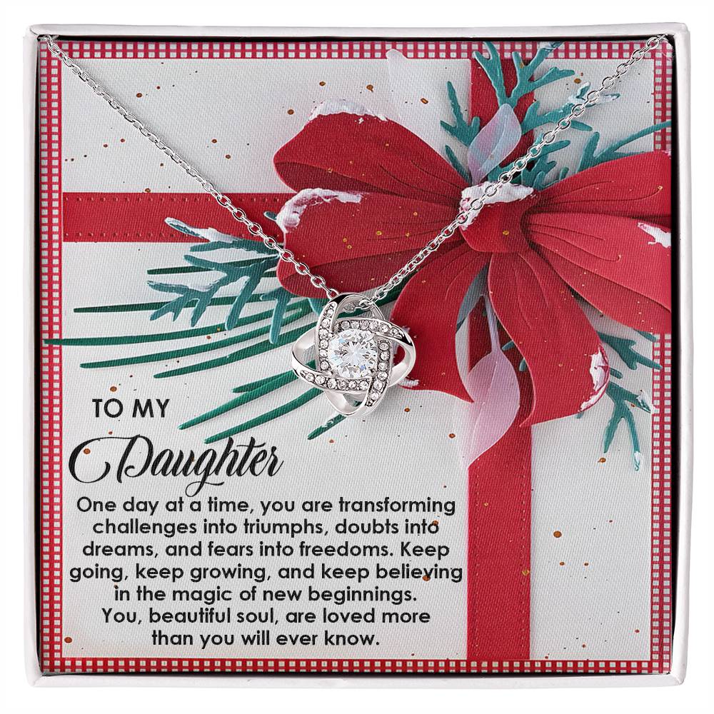 Daughter Love Knot Necklace – A Timeless Gift of Strength and Love