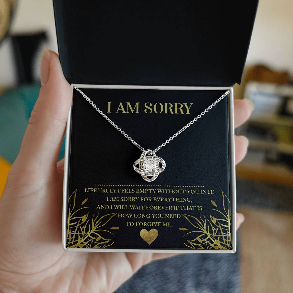 I Am Sorry - Love Knot Necklace & Apology Card