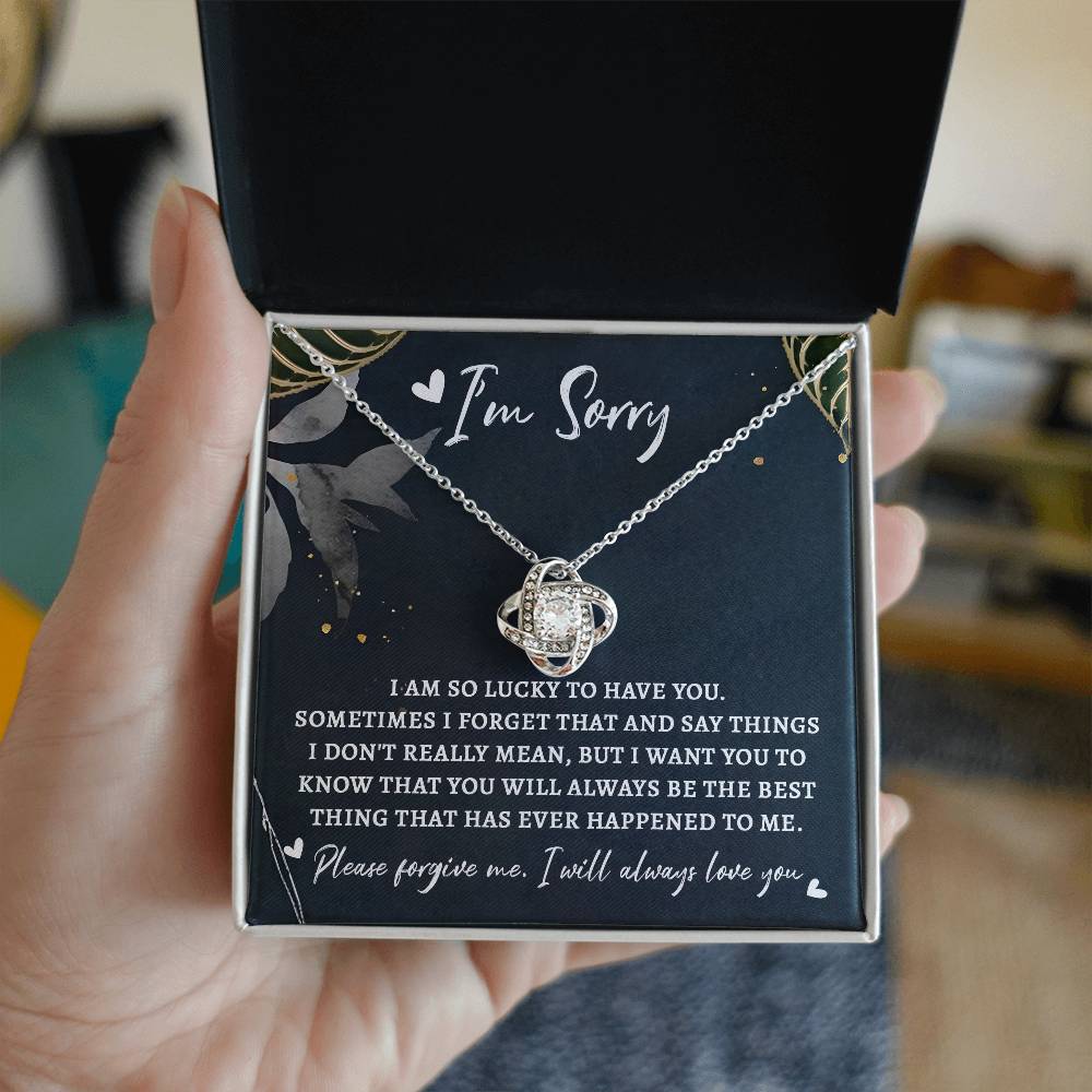 I'm Sorry - Love Knot Necklace & Apology Card