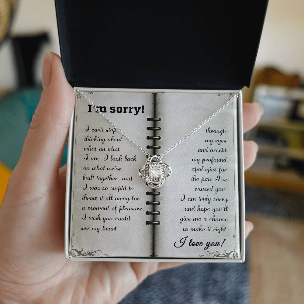 I'm Sorry - Love Knot Necklace & Apology Card