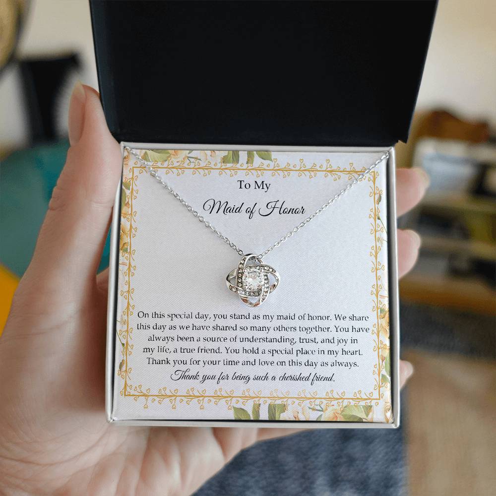 To My Maid of Honor - Love Knot Necklace