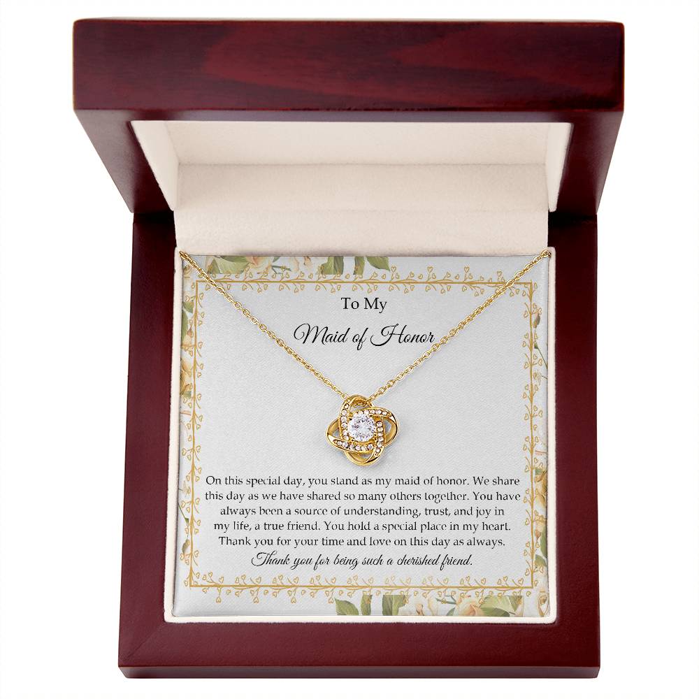 To My Maid of Honor - Love Knot Necklace