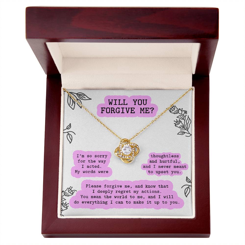 Heartfelt Regret Love Knot Necklace