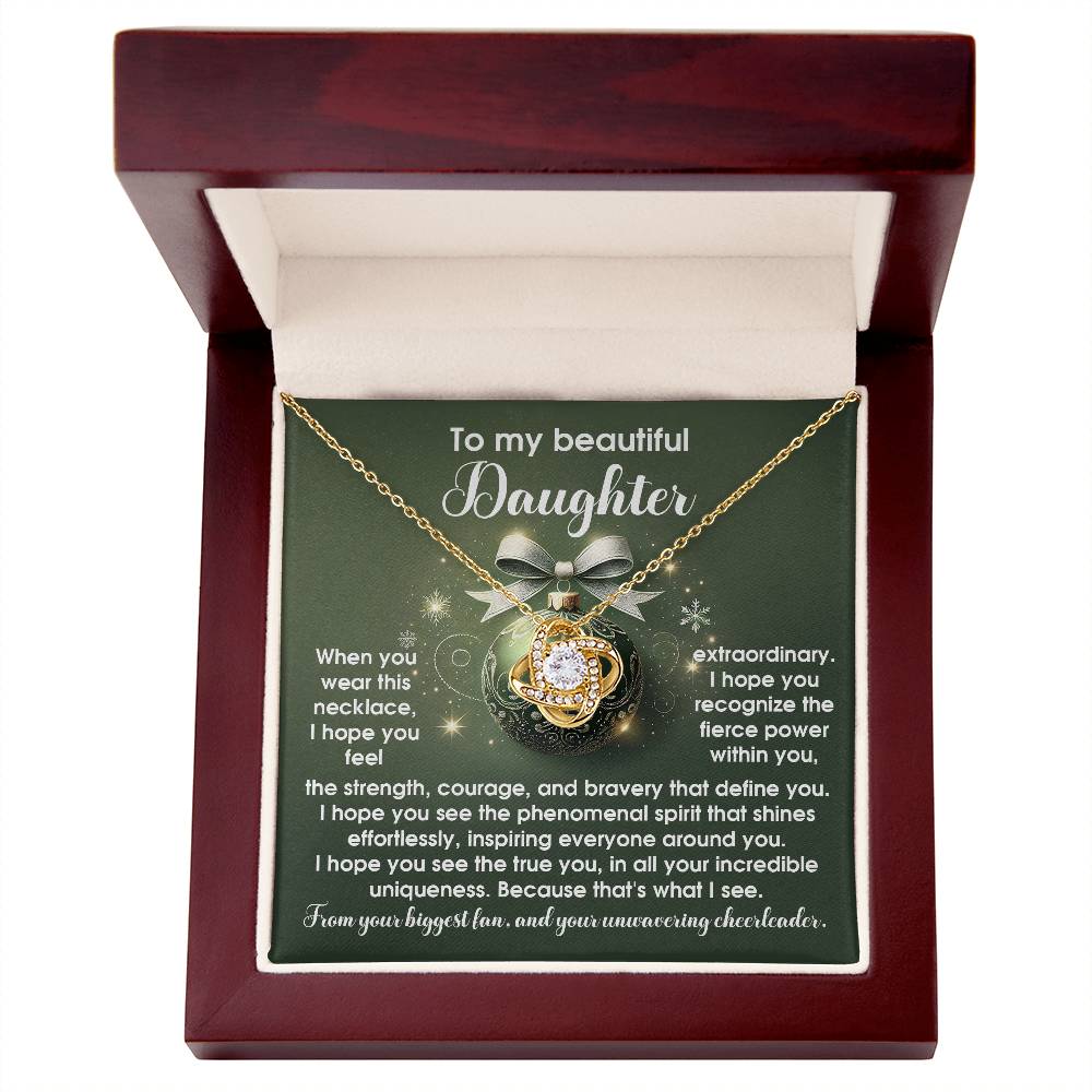 Daughter Love Knot Necklace – A Symbol of Strength and Unique Brilliance