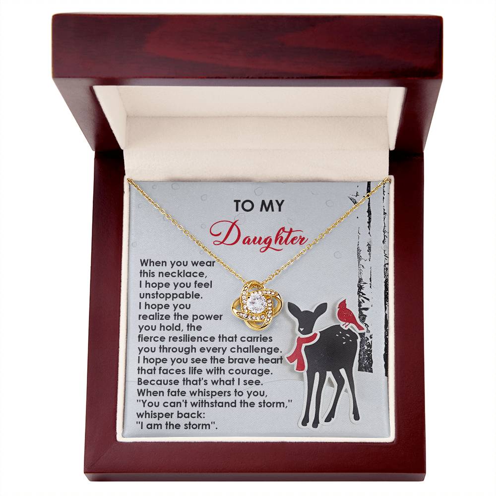 Daughter Love Knot Necklace – A Symbol of Strength and Courage