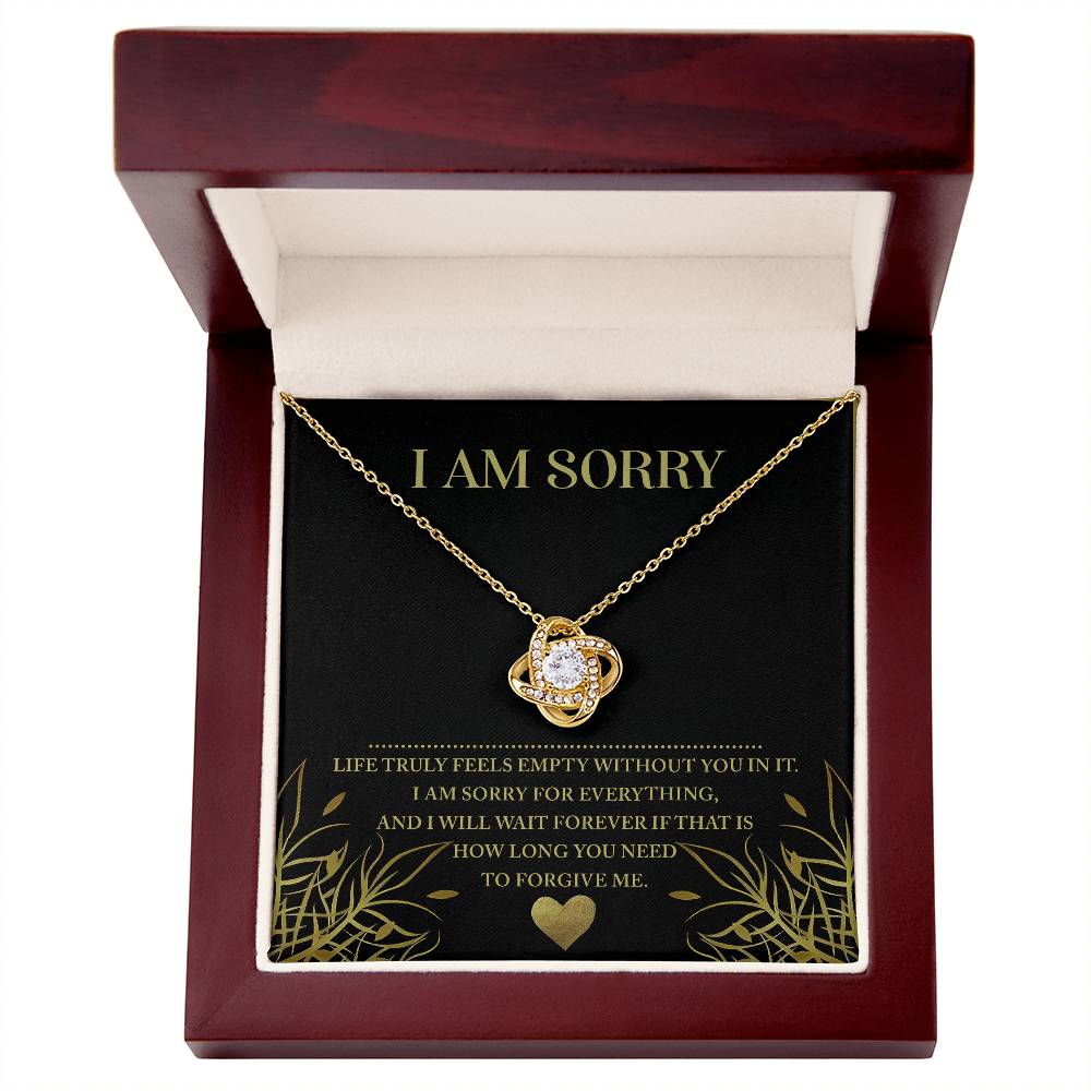 I Am Sorry - Love Knot Necklace & Apology Card