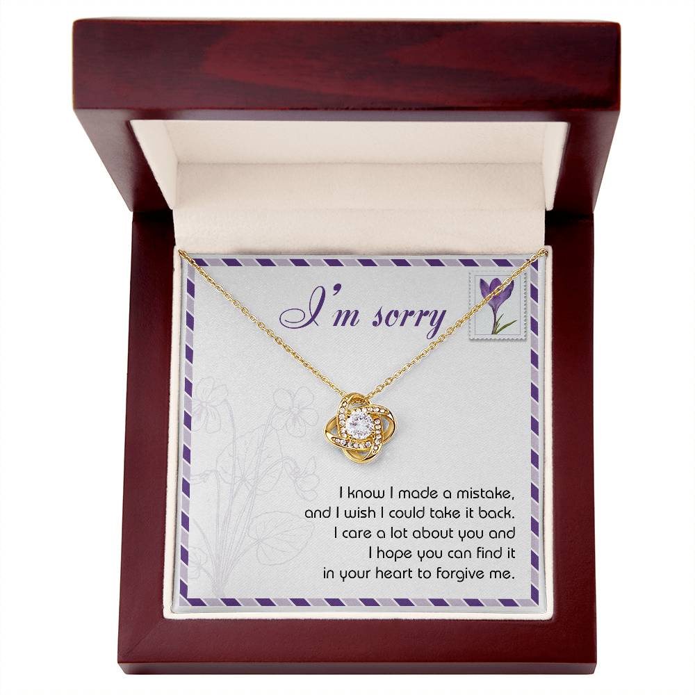 Sincere Apology: Take It Back Love Knot Necklace