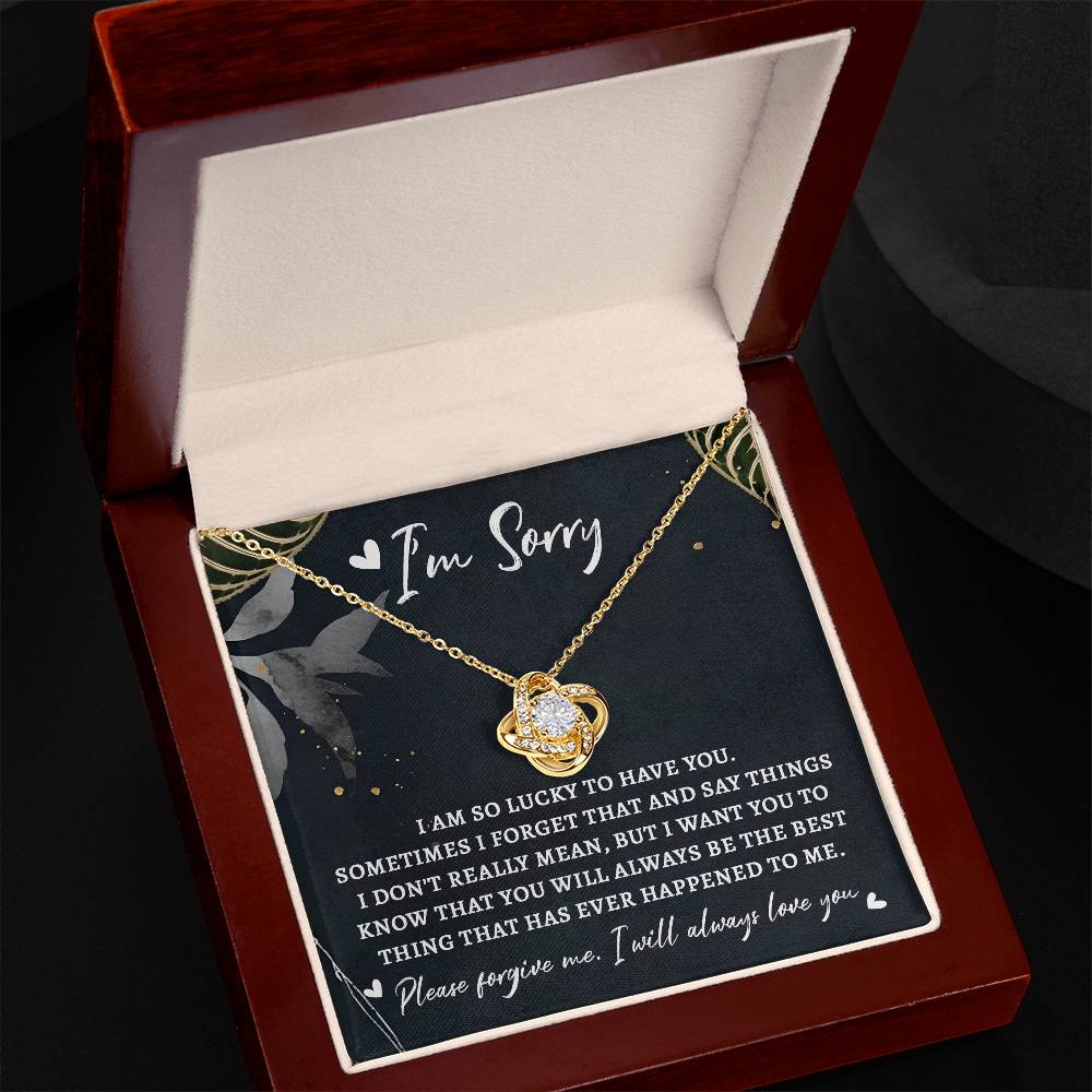 I'm Sorry - Love Knot Necklace & Apology Card