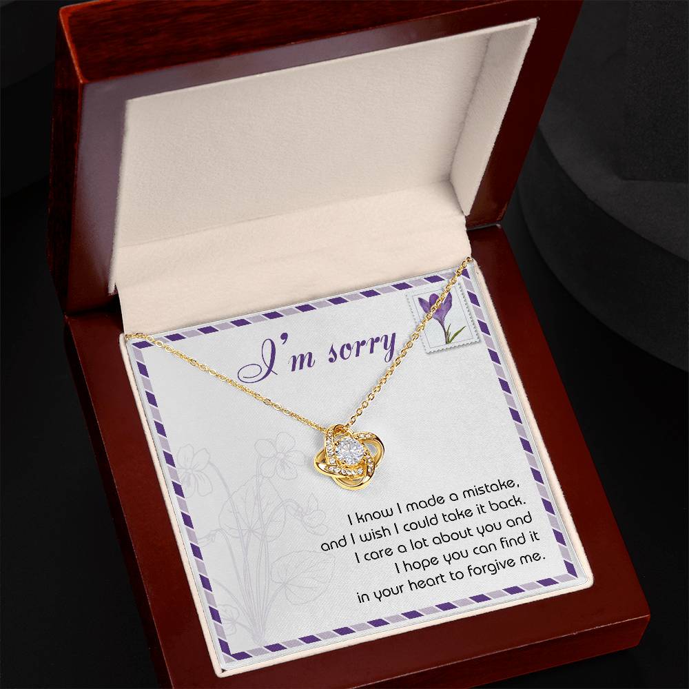 Sincere Apology: Take It Back Love Knot Necklace