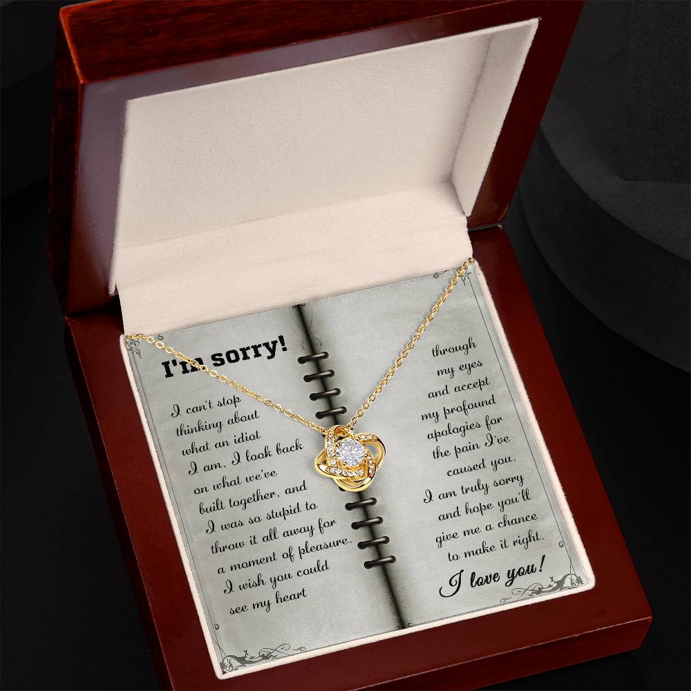 I'm Sorry - Love Knot Necklace & Apology Card