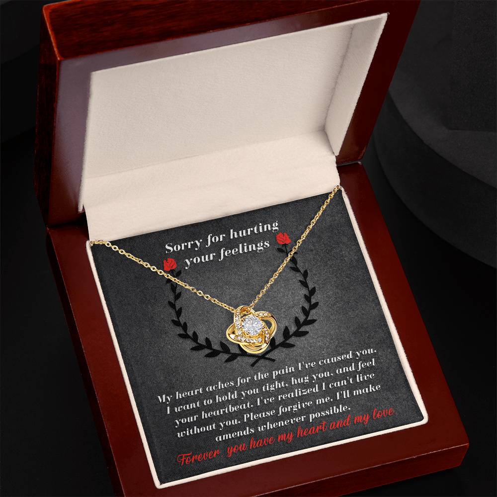 Sorry for Hurting Your Feelings - Love Knot Necklace & Apology Card