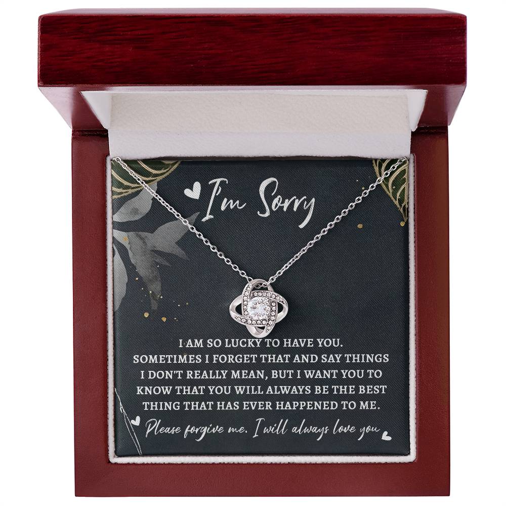 I'm Sorry - Love Knot Necklace & Apology Card