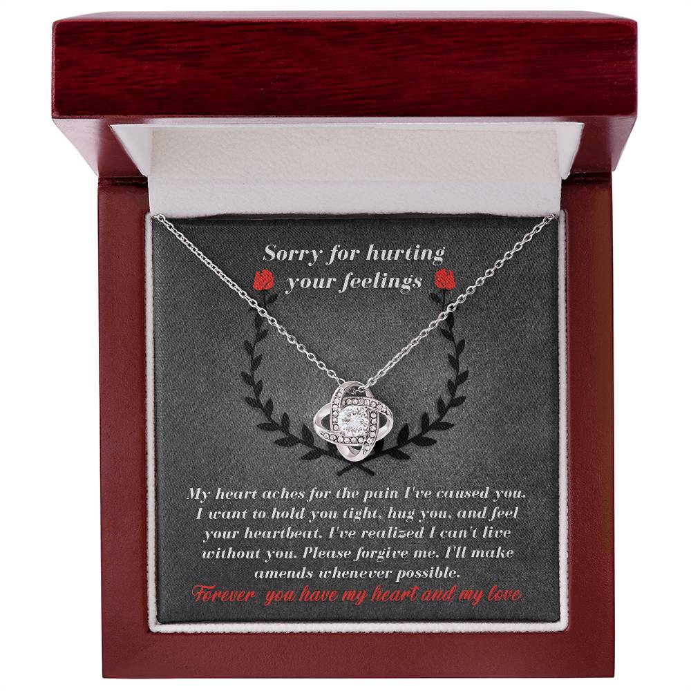 Sorry for Hurting Your Feelings - Love Knot Necklace & Apology Card