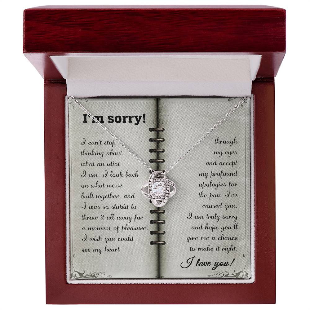 I'm Sorry - Love Knot Necklace & Apology Card