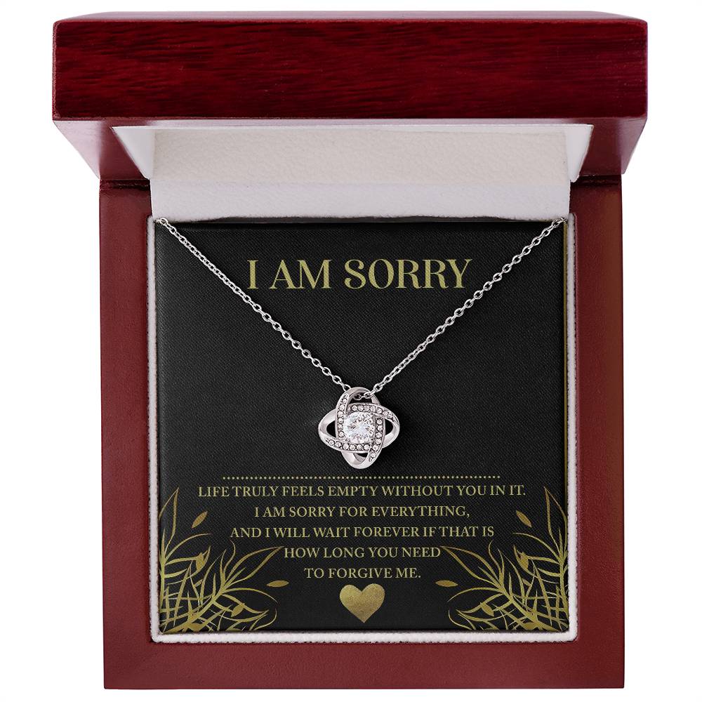 I Am Sorry - Love Knot Necklace & Apology Card