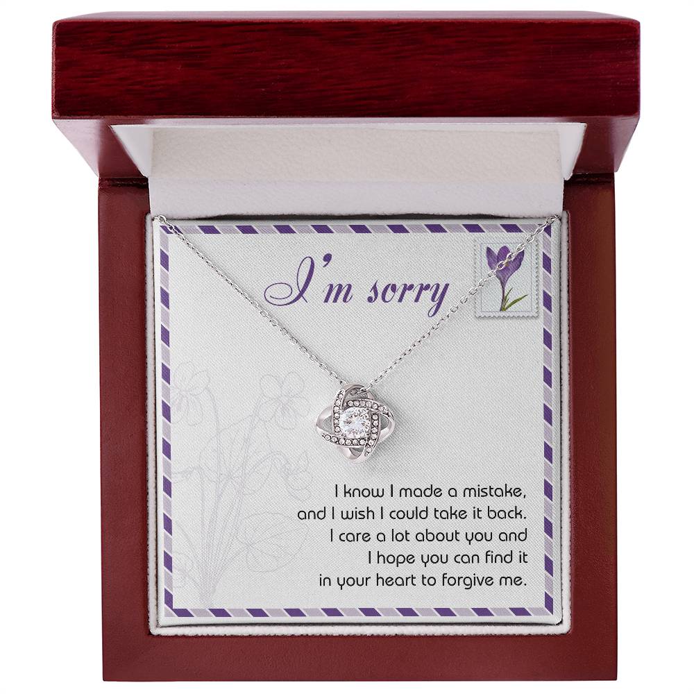 Sincere Apology: Take It Back Love Knot Necklace