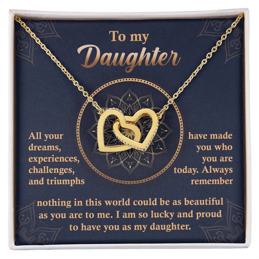 To My Daughter – Interlocking Heart Necklace