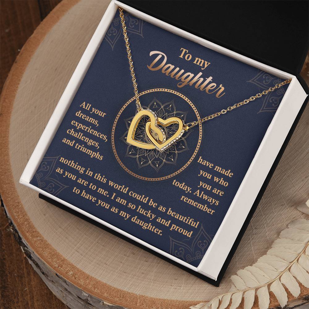 To My Daughter – Interlocking Heart Necklace