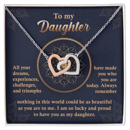 To My Daughter – Interlocking Heart Necklace